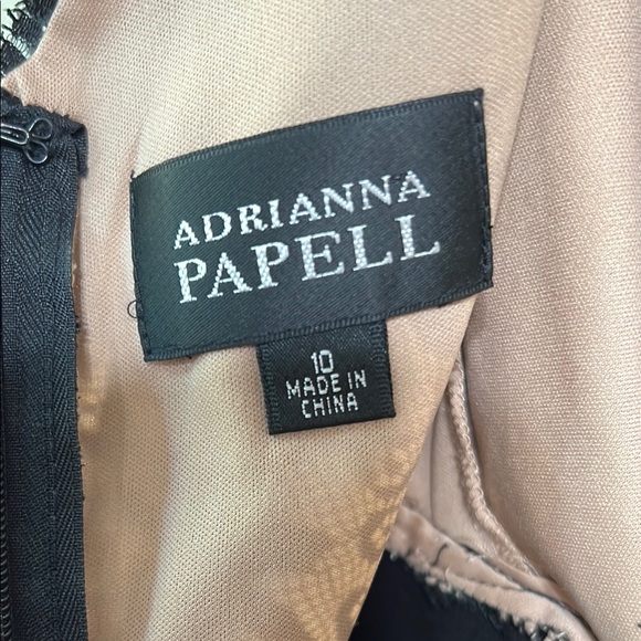 Adrianna Papell Elegant Black/ Cream Dress, Like New, Size 10 - Picture 6 of 7